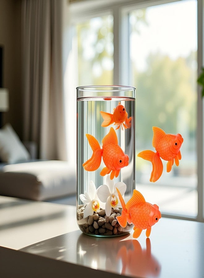 Tnyvm 3 Pcs Orange Fake Floating Fishes Plastic Fake Goldfish Artificial Aquarium Fishes Colorful Realistic Artificial Moving Fish Ornament Decorations, Aquarium Décor Thematic Ornaments - Image 5